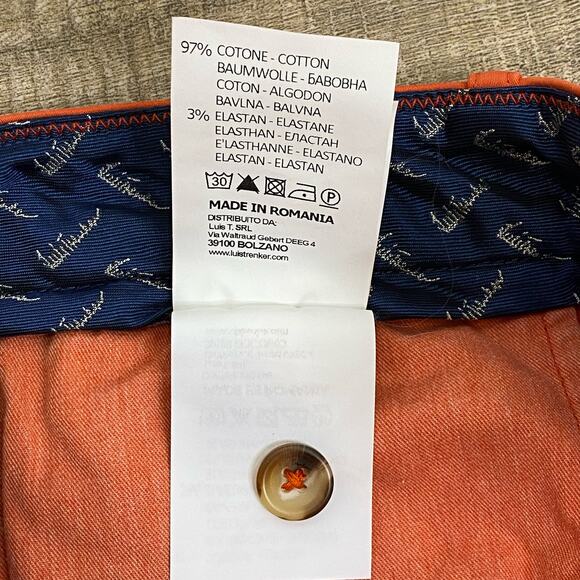 Luis Trenker Trouser Ankle Pant Women's SZ 40 XS Coral Orange Fall Autumn Chino - Picture 5 of 8